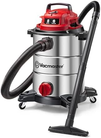 Vacmaster VOC812SF 1101 8-Gallon Premium Stainless Steel Wet/Dry Vacuum, Red Edition, 8 Gal