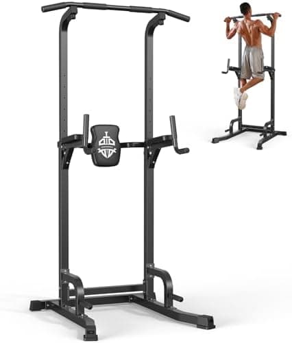 Sportsroyals Power Tower Pull Up Bar Station, 450LBS Stable Pull Up Dip Station for Home Gym Strength Training Equipment | FED…