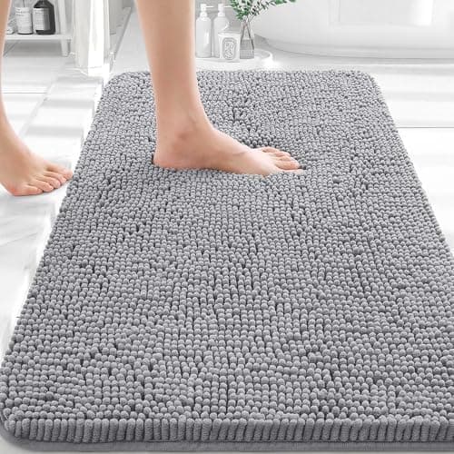 OLANLY Bathroom Rugs 30x20, Extra Soft Absorbent Chenille Bath Rugs, Rubber Backing Quick Dry, Machine Washable Bath Mats for…
