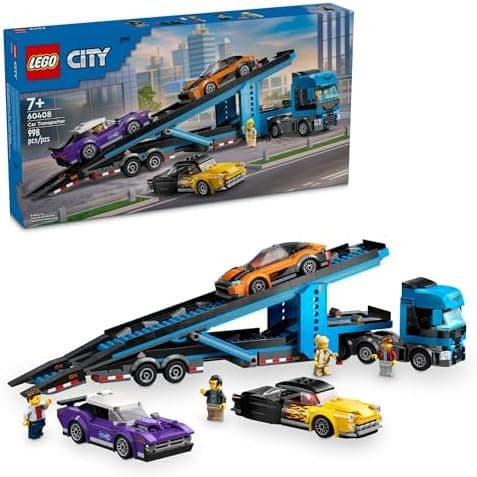 LEGO City Car Transporter Truck with Sports Cars Building Toy Set - Semi Truck Toy with Carrier & Trailer for Boys & Girls, Ages…