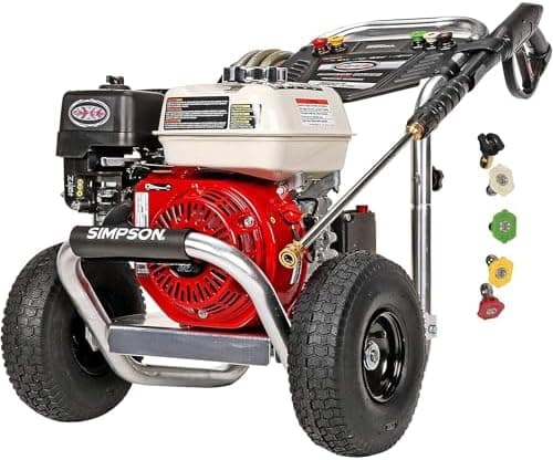 SIMPSON 3600 PSI Gas Pressure Washer, 2.5 GPM Commercial Power Washer, Cold Water, Honda GX200 Engine, 35' Hose, Aluminum Series…