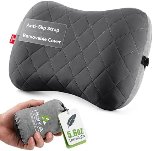Hikenture Camping Pillow with Removable Cover - Ultralight Inflatable Pillow for Neck Lumbar Support…