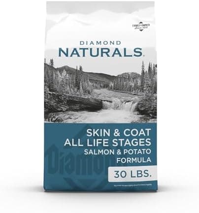 Diamond Naturals Skin & Coat Real Salmon and Potato Recipe Dry Dog Food with Quality Protein, Omega Fatty Acids, Probiotics and…