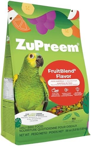 ZuPreem FruitBlend Bird Pellets, Daily Bird Food for Amazon, Cockatoo, Macaw, Core Nutrition for…