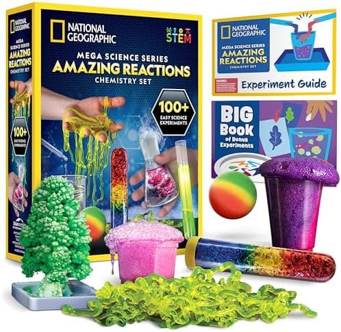 National Geographic Amazing Chemistry Set - Chemistry Kit with 100+ Science Experiments Including Crystal…