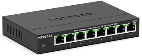 NETGEAR 8-Port 2.5G Multi-Gigabit Ethernet Unmanaged Network Switch (MS308) - with 8 x 2.5Gbps Ports, Desktop or Wall Mount…