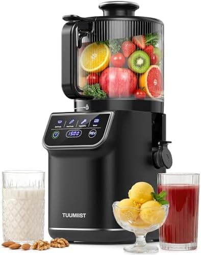 TUUMIIST 3-in-1 Cold Press Juicer Machine, Smart Touch Masticating Juicers for Whole Fruit & Vegetable, 6.5" Wide Chute Slow…