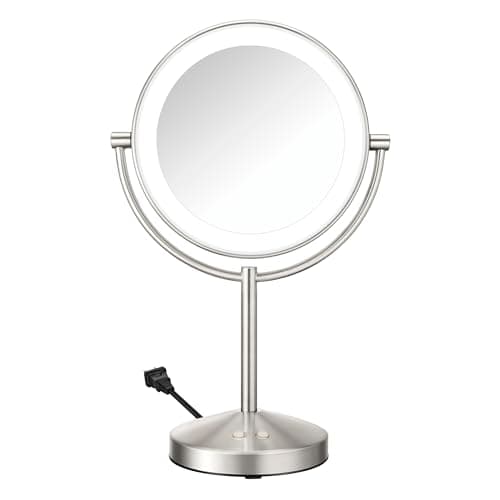 Conair Lighted Makeup Mirror, Double-Sided LED Vanity Mirror with 1X/10X Magnification, 3 Light Settings, 3…