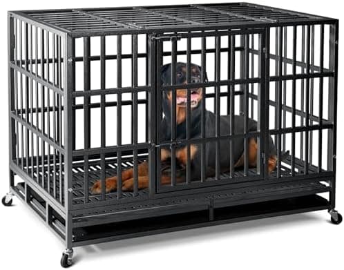 Oranland 48 inch Heavy Duty Indestructible Dog Crate,2025 New Upgraded Reinforced Baseplate for Large Dogs,XL Dog Crate for High…