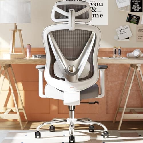 HOLLUDLE Ergonomic Mesh Office Chair - 3D Adjustable Lumbar Support & 3D Armrests, V-Shaped Back, Adjustable Desk Chair for…