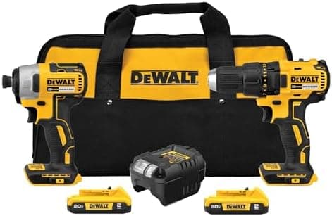 DEWALT 20V MAX Cordless Drill and Impact Driver, Power Drill Brushless 2-Tool Power Tool Combo Kit…