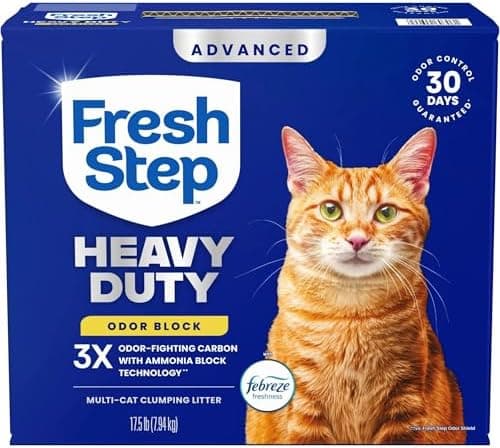 Fresh Step Heavy Duty Odor Block Advanced Multi Cat Clumping Litter with Febreze, 17.5 lb (Package May Vary)