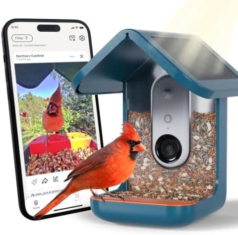 Birdbuddy PRO Solar Smart Bird Feeder with Camera - AI Bird Species Identification, 5MP Photos, 2K HD Video Live Stream Camera…