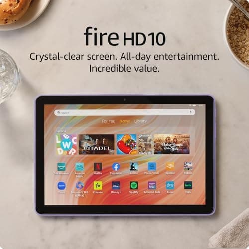 Amazon Fire HD 10 tablet (newest model) built for relaxation, 10.1" vibrant Full HD screen, octa-core processor, 3 GB RAM, 64 GB…