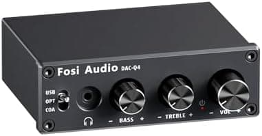 Fosi Audio Q4 DAC Headphone Amp for PC, Desktop Digital to Analog Audio Converter for Home Stereo Amplifier and Powered Speakers…
