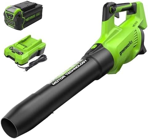 Greenworks 40V (130 MPH / 550 CFM ) Brushless Axial Leaf Blower, Ultra-Powerful for Wet Leaves, Heavy Debris, Gravel and Driveway…