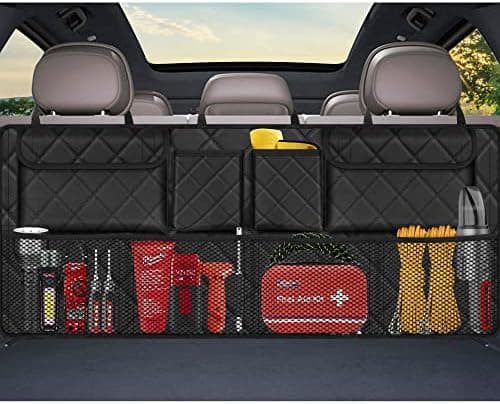 Femuar Car Trunk Organizer, Large Capacity Backseat Trunk Organizer (42"*18"), Collapsible Car Storage Bag with 8 Pockets…