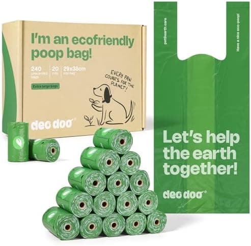 Dog Poop Bags with Handles Large Size 20 Rolls 240 Counts Big Sizes Leak Proof and Extra Thick Waste Bags Refill Rolls for…