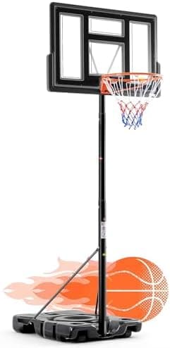 DUMOS 10FT Adjustable Height Portable Basketball Hoop Outdoor for…