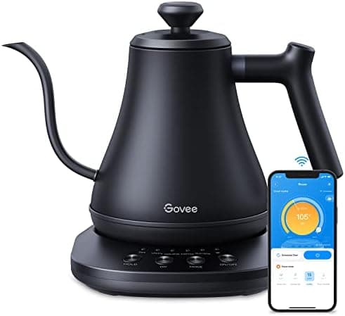 Govee Smart Electric Kettle, WiFi Variable Temperature Gooseneck Pour Over Kettle and Tea Kettle, Alexa Control, 1200W Quick…