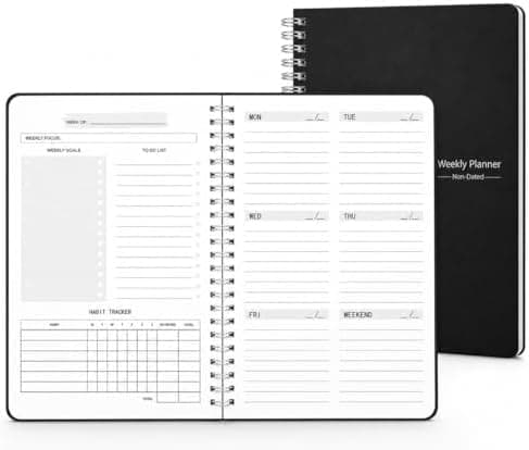 Undated Weekly Planner Notebook, 52-Week To-Do List Organizer with Weekly Goals, Habit Tracker and…
