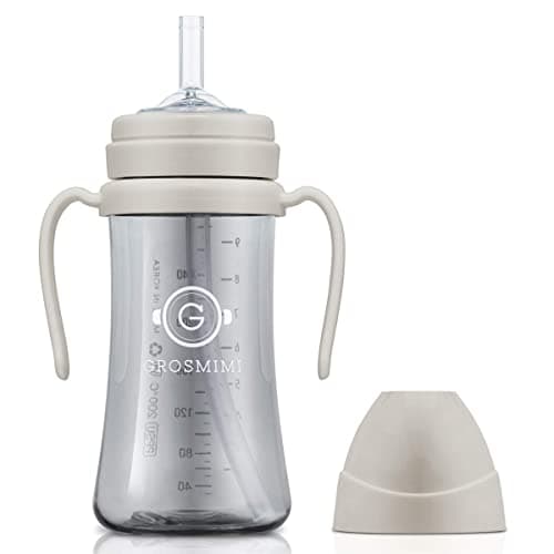 GROSMIMI Baby Straw Cup, Spill-Proof PPSU Sippy Cup with Rotating Handles for Babies & Toddlers 6+ Months, Silicone Straw…