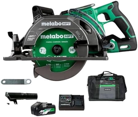 Metabo HPT 36V MultiVolt 7-1/4 Inch Rear Handle Circular Saw, Cordless Circular Saw with 36V Battery, Lightweight Design, 53°…