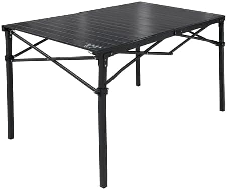 MOUNTAIN SUMMIT GEAR Heavy-Duty Roll-Top Table for Camping (Large) - Portable Aluminum-Top Folding Table with…