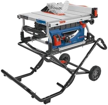 BOSCH GTS15-10 Table Saw 10 Inch Portable Jobsite Saw with Gravity-Rise Wheeled Stand, 15 Amp…
