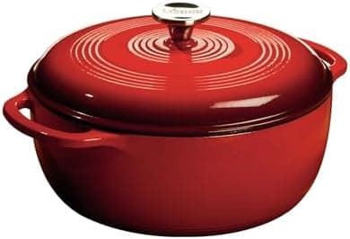 Lodge Essential Enamel Cast Iron Dutch Oven 6 Quarts - Perfect for…