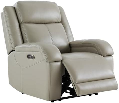 Watson & Whitely Genuine Leather Power Recliner Chairs for Adults, Wall Hugger RV Recliner with Power Headrest & Charging Ports…