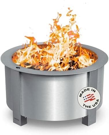Breeo Smokeless Fire Pit (X Series 24, Stainless Steel) | 27.5 inch…