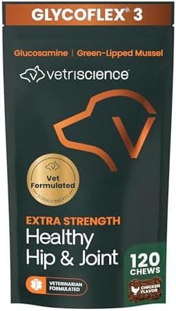 VetriScience Extra Strength Hip & Joint Supplement for Dogs – Supports Joint Health & Mobility, Vet-formulated w/Glucosamine, MSM…