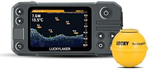 LUCKY Kayak Portable Fish Finder Transducer Wireless Sonar Fish Finders Boat Rechargeable Handheld Fish Depth Finder Fishing…