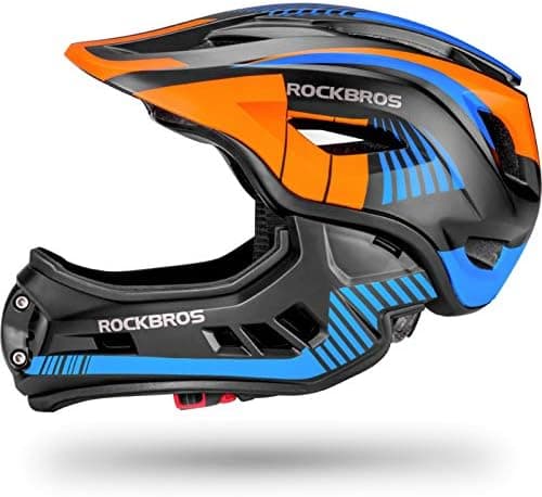 ROCKBROS Kids Full Face Helmet Kids Bike Helmets Lightweight Toddler Mountain Bike Helmet Detachable for MTB…