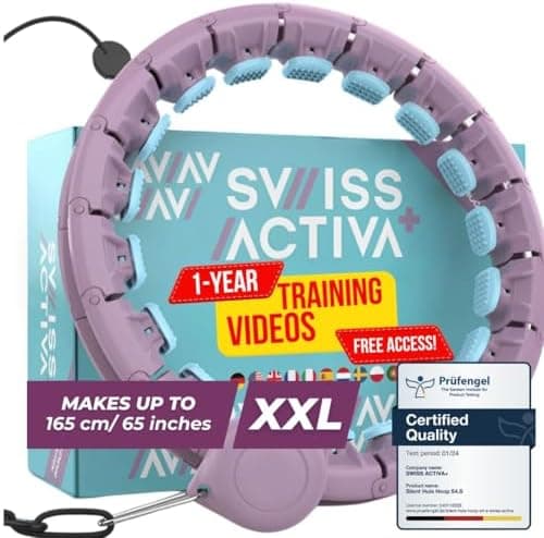 Swiss Activa+ Smart Hula Hoop - Infinity Hoop for Adults - Won't Fall Off - Weight Loss Exercise Equipment