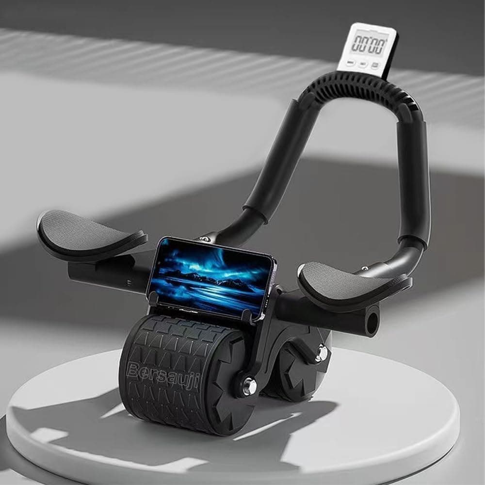 2026 Upgraded Ab Roller Wheel with Knee Mat &Timer - Automatic Rebound Abdominal Wheel with Elbow Support, Abs Workout Equipment…