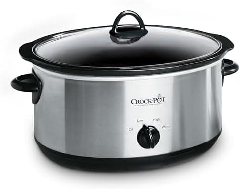 Crock-Pot 7-Quart Manual Slow Cooker, Family Size Serves 8+ People & Fits 6-lb Roast, Removable Stoneware with Warming Setting…