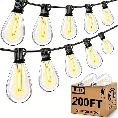 Tenmiro 200FT Outdoor String Lights, Ultra Long LED Patio Lights with Shatterproof High Brightness S11 Edison Bulbs, Outside…