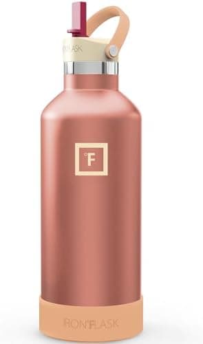 IRON °FLASK Camping & Hiking Hydration Flask with Straw, Narrow Mouth Insulated Stainless Steel Sports Water…