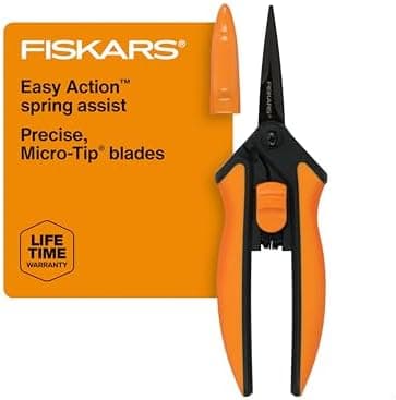 Fiskars 6" Pruning Scissors for Flowers, Buds, Weeds and Small Plants, Garden Snips with Resin Resistant Nonstick Stainless Steel…