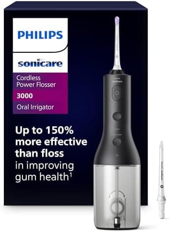 Philips Sonicare Cordless Power Flosser 3000 - Water Flosser with Innovative Quad Stream Technology, Oral Irrigator with 2…