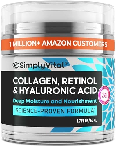 Anti-Aging Face Moisturizer with Retinol, Collagen & Hyaluronic Acid - Moisturizer Face Cream for Women & Men - Visibly Firming &…