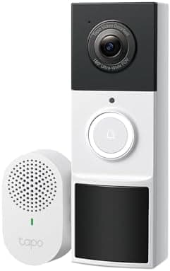 Tapo 2K Wireless Smart Video Doorbell with Chime - 160° Ultra-Wide View,Person Detection, Ring Call, 2-Way…