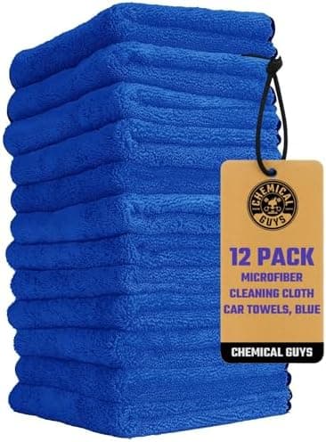 Chemical Guys Professional Grade Premium Microfiber Towels for Cars, Blue, 16" x 16", Ultra-Soft and Scratch-Free Car Detailing…