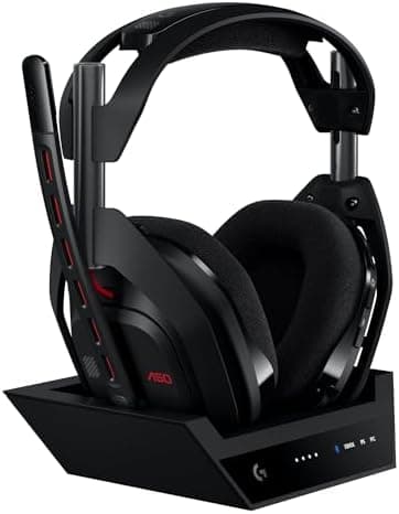Logitech G Astro A50 Multi-Platform Wireless Gaming Headset + Base Station for PS5/Xbox/PC: PLAYSYNC Audio Switcher, <16bit/48kHz…