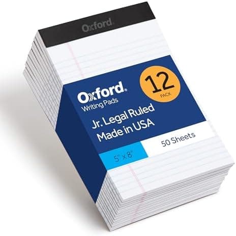 Oxford Legal Pads, 12 Pack, Premium Note Pads, 50 Legal Ruled 5" x 8"…