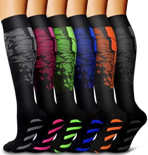 Bluemaple 6 Pack Copper Compression Socks for Women and Men Circulation-Best Support for…