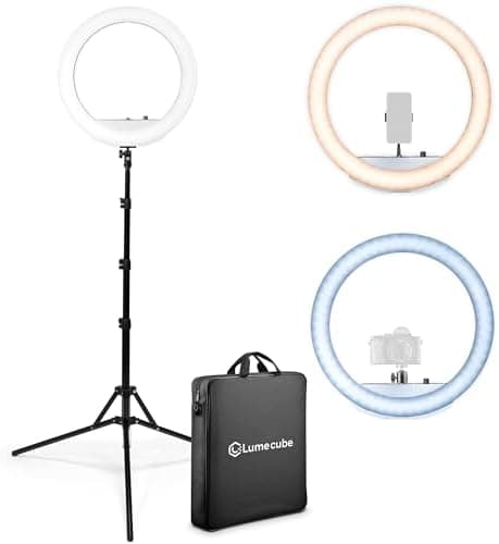 Lume Cube LED Ring Light for Videos, Selfies, Live Streaming |18” Circle Light with Stand, Phone Holder, and Camera Mount |…