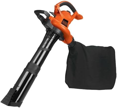 BLACK+DECKER Leaf Blower Leaf Vacuum and Leaf Mulcher 3-in-1, Electric Blowers for Lawn Care, 12 Amp, 250 MPH, 400 CFM (BV6000)
